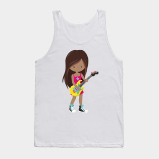 African American Girl, Rock Girl, Guitar Player Tank Top